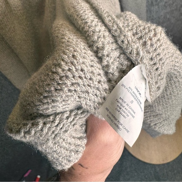 Vince Wool Blend Shawl Collar Empire Waist Cardigan Sweater Sz SM - Picture 5 of 9